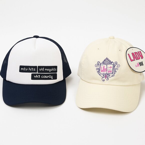 Vintage MTV & VH1 Exclusive Hat Set – Early 2000s Viacom Originals - Picture 1 of 3